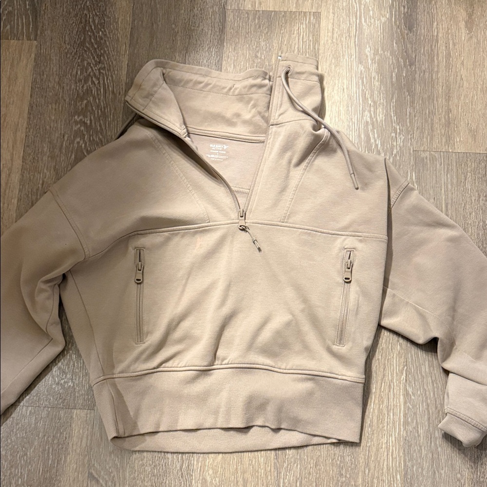 Old Navy Taupe Dynamic Fleece Pullover